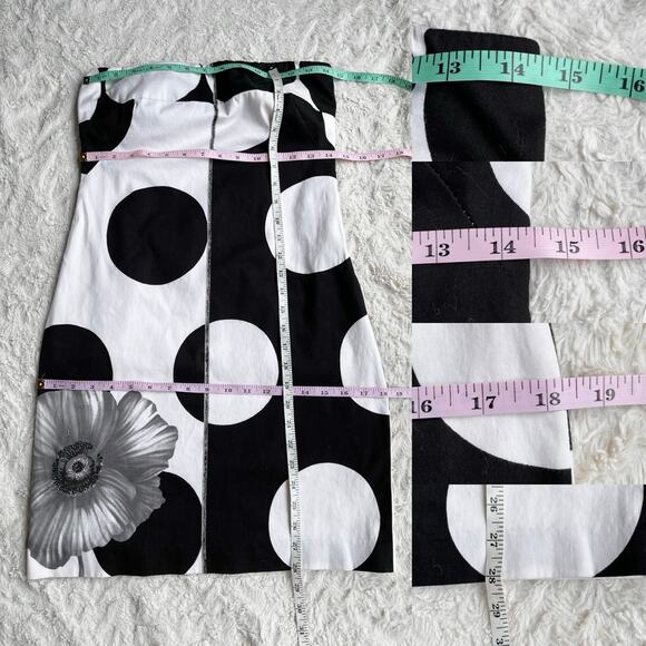 Cache strapless polka dot flower mini dress white‎ black floral vintage Y2K 4 - Picture 5 of 16